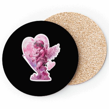 Discover funny Cupid Valentine's Day girls Coasters
