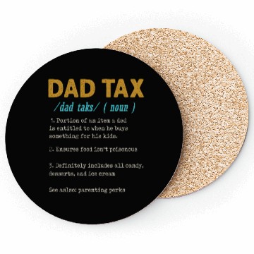 Discover Vintage Dad Tax Definition Men Funny Father's Day Coasters