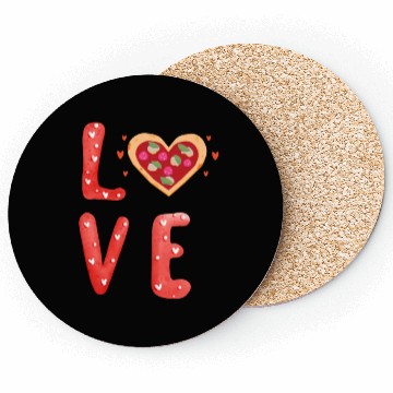 Discover love pizza Coasters