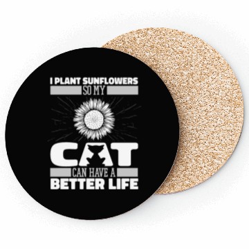 Discover Sunflower Gardening Cat Coasters
