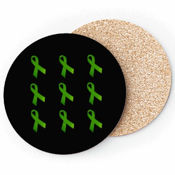 Discover Green Awareness Ribbon Coasters