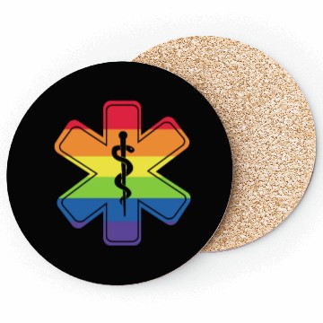 Discover LGBT Caduceus EMT Medical Symbol Coasters