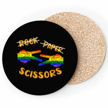 Discover Rock Paper Scissors, LGBT Rainbow Flag Coasters