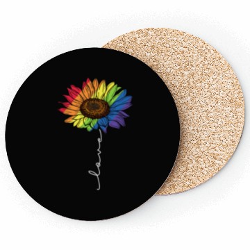 Discover Love Sunflower LGBT Flag Coasters