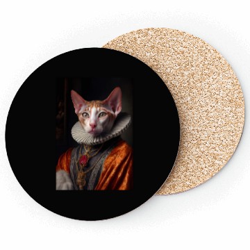 Discover Cornish Rex Prince Cat Breed Portrait Royal Renais Coasters