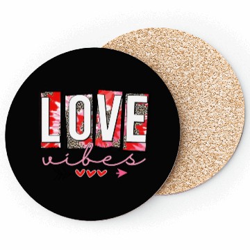Discover Leopard print cheetah Love Vibes Coasters Cupids Arrow