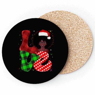 Discover Black African Girl American Melanin Christmas Sant Coasters