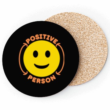 Discover slightly smiling positive person face Coasters