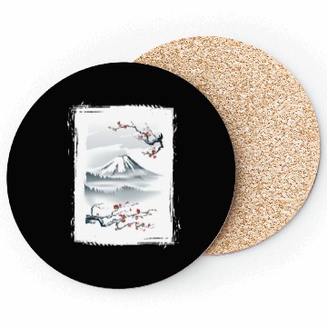 Discover Fuji Cherry Blossom Cherry Tree Japan Coasters