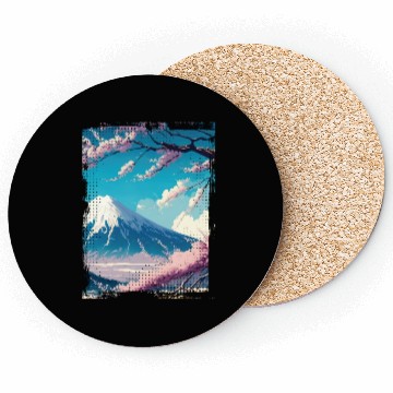 Discover Japan Fuji Cherry Blossom Cherry Tree Coasters