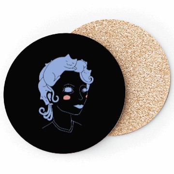 Discover Cat Hair Girl Coasters