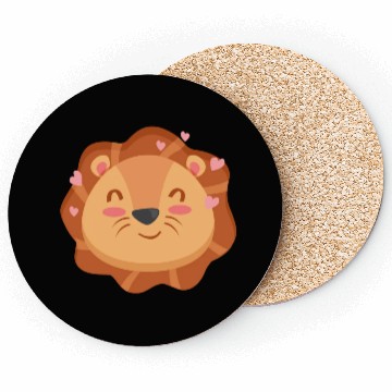 Discover Cute Lion Cartoon Animals Character Design Coasters