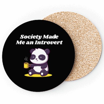 Discover Handcrafted by Society Introvert Sayings Antisocia Coasters