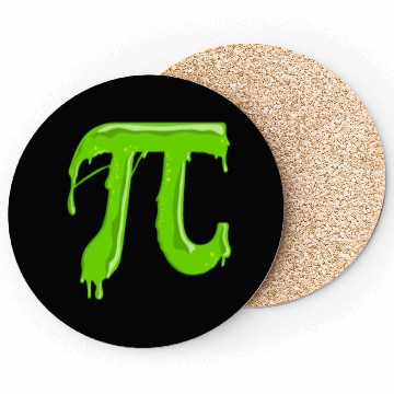 Discover Green Slimy Pi - Funny Pi Day Math Teacher Coasters