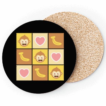 Discover Cute Monkey and Banana Pattern Coasters