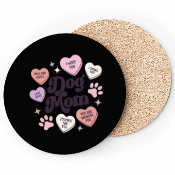 Discover Dog Mom Valentines Day Candy Hearts Galentines Coasters