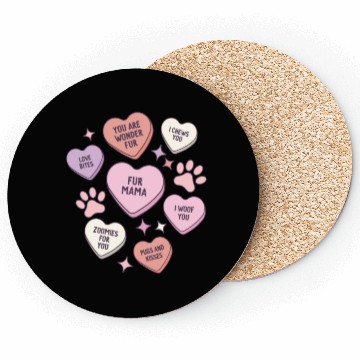 Discover My Dog Is My Valentine Conversation Hearts Coasters