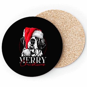 Discover Santa Saint Bernard Dog Christmas Wilsigns Coasters