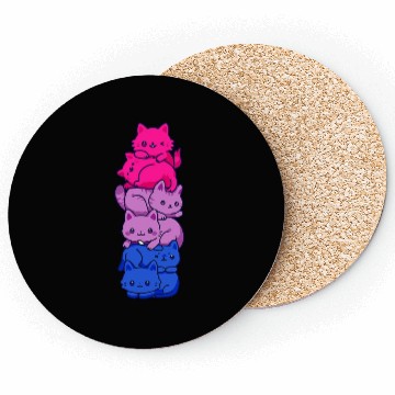 Discover Bi Pride Cat LGBT Bisexual Flag Cute Kawaii Cats Coasters