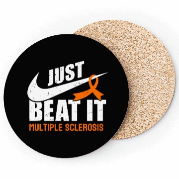 Discover Beat Multiple Sclerosis Awareness Orange Ribbon Coasters