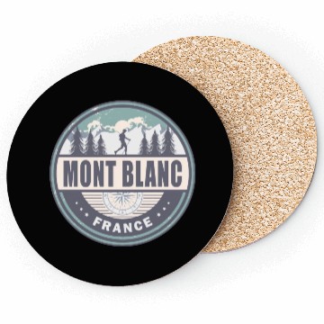 Discover Mont Blanc France French Alps Vintage Hiking Coasters
