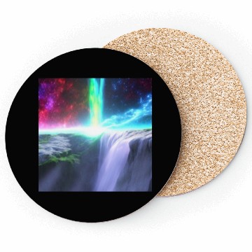 Discover rainbow space waterfall Coasters