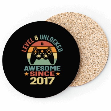 Discover Level 6 Unlocked Awesome 2017 Video Gamer 6th Coasters