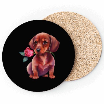 Discover Valentines Day Romantic Dachshund Coasters