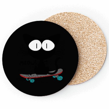 Discover 90s, skateboard cat Coasters
