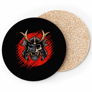 Discover Bushido kabuki samurai japan graphic devil mask Coasters