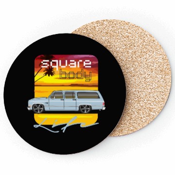Discover square Light Blue Coasters