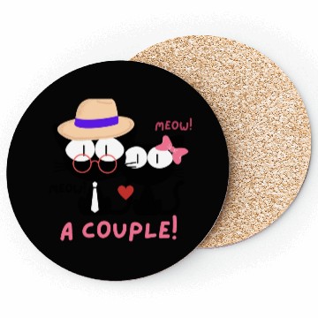 Discover sweet couple cats for valentine gift Coasters