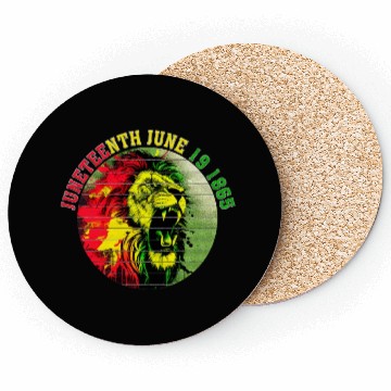 Discover Juneteenth lion Black Pride African American Coasters