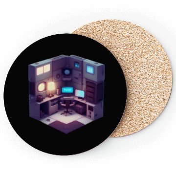 Discover Vapor Wave Isometric Room Design Coasters