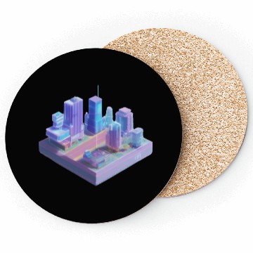 Discover Miniature City - 3D Isometric Vaporwave Coasters