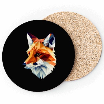 Discover Fox Polygon Wild Animal Lover Wildlife Zookeeper Coasters