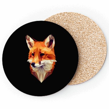Discover Fox Polygon Wild Animal Lover Wildlife Zookeeper Coasters