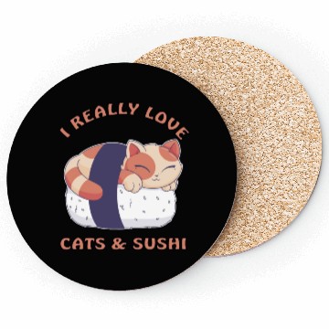 Discover I love cats and sushi Coasters