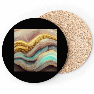 Discover Pastel Pink Teal Agate Geode Stone Coasters