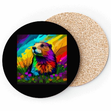 Discover multicolor groundhog.groundhog day ,groundhog gift Coasters