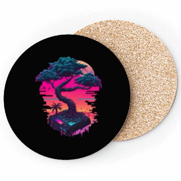 Discover Synthwave Bonsai Tree Coasters