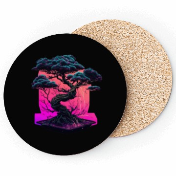 Discover Synthwave Bonsai Tree Coasters