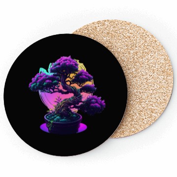 Discover Synthwave Bonsai Tree Coasters