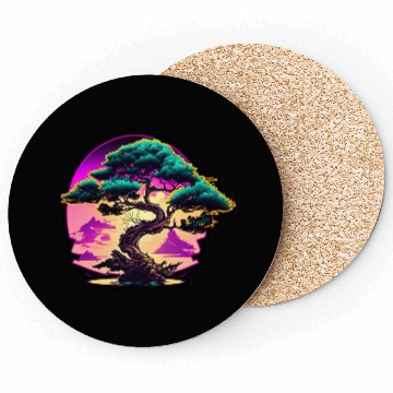 Discover Synthwave Bonsai Tree Coasters