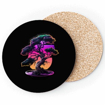 Discover Synthwave Bonsai Tree Coasters