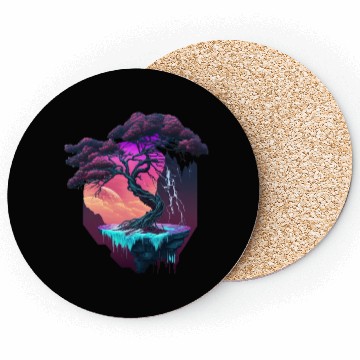 Discover Synthwave Bonsai Tree Coasters