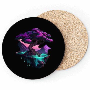 Discover Synthwave Bonsai Tree Coasters