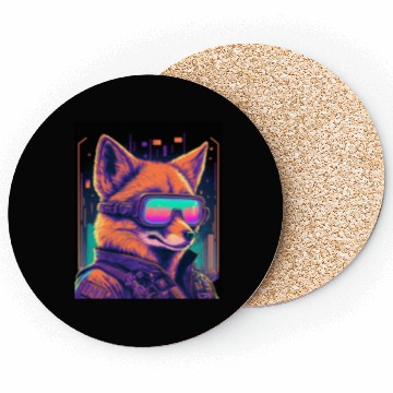 Discover Retro Futuristic Synthwave Fox Coasters