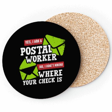 Discover Postal Worker, postal worker, mailman, postman Coasters