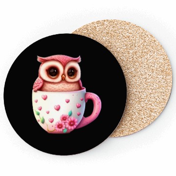Discover Owl Animal Cute Wild Bird Zoo Forest Nature Child Coasters
